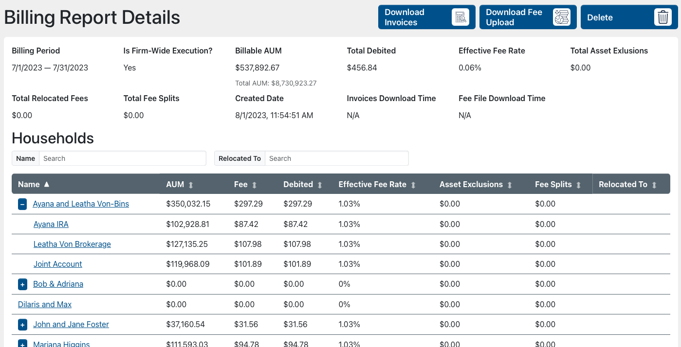 Billing Report